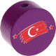 Motivperle Flagge Türkei : purpurlila