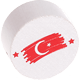 Motivperle Flagge Türkei : weiß