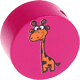 Motivperle Zootiere "Giraffe" : dunkelpink