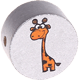 Motivperle Zootiere "Giraffe" : silber
