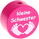 Motivperle "Kleine Schwester" : dunkelpink
