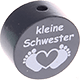 Motivperle "Kleine Schwester" : grau