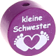 Motivperle "Kleine Schwester" : purpurlila