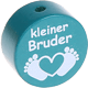 Motivperle "Kleiner Bruder" : türkis