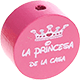 Motivperle "la princesa de la casa" : pink