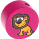 Motivperle Zootiere "Löwe" : dunkelpink
