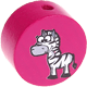 Motivperle Zootiere "Zebra" : dunkelpink