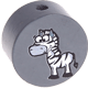 Motivperle Zootiere "Zebra" : grau