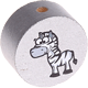 Motivperle Zootiere "Zebra" : silber