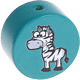 Motivperle Zootiere "Zebra" : türkis