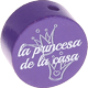 Motivperle "la princesa de la casa" (Spanisch) : blaulila
