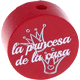 Motivperle "la princesa de la casa" (Spanisch) : bordeauxrot