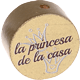 Motivperle "la princesa de la casa" (Spanisch) : gold