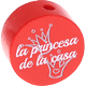 Motivperle "la princesa de la casa" (Spanisch) : rot