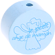 Motivperle "le petit ange de maman" (Französisch) : babyblau