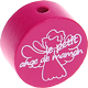 Motivperle "le petit ange de maman" (Französisch) : dunkelpink