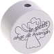 Motivperle "le petit ange de maman" (Französisch) : hellgrau