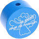 Motivperle "le petit ange de maman" (Französisch) : mittelblau