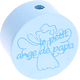 Motivperle "le petit ange de papa" (Französisch) : babyblau