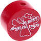 Motivperle "le petit ange de papa" (Französisch) : bordeauxrot