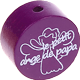 Motivperle "le petit ange de papa" (Französisch) : purpurlila