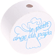 Motivperle "le petit ange de papa" (Französisch) : weiß - skyblau