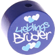 Perlina con motivo "Lieblings-Bruder" : blu scuro