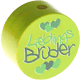 Perlina con motivo "Lieblings-Bruder" : verde giallo