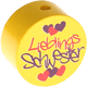 Perlina con motivo "Lieblings-Schwester" : giallo