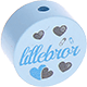 Motivperle "Lillebror" (Schwedisch) : babyblau
