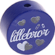 Motivperle "Lillebror" (Schwedisch) : dunkelblau