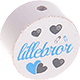 Motivperle "Lillebror" (Schwedisch) : weiß