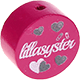 Motivperle "Lillasyster" (Schwedisch) : dunkelpink