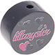 Motivperle "Lillasyster" (Schwedisch) : grau