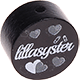 Motivperle "Lillasyster" (Schwedisch) : schwarz