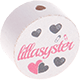 Motivperle "Lillasyster" (Schwedisch) : weiß