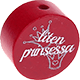 Motivperle "Liten prinsessa" (Schwedisch) : bordeauxrot