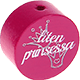 Motivperle "Liten prinsessa" (Schwedisch) : dunkelpink