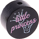 Perlina con motivo "little princess" : nero