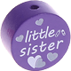Perlina con motivo "little sister" : blu viola