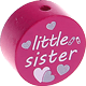Perlina con motivo "little sister" : rosa scuro