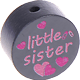 Perlina con motivo "little sister" : grigio
