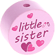 Perlina con motivo "little sister" : rosa