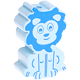 Motivperle Löwe : babyblau