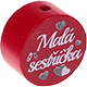 Perlina con motivo “Malá sestřička” : bordò