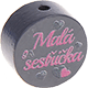 Perlina con motivo “Malá sestřička” : grigio