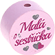 Perlina con motivo “Malá sestřička” : rosa
