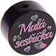 Perlina con motivo “Malá sestřička” : nero