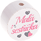 Perlina con motivo “Malá sestřička” : bianco