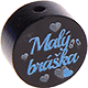 Perlina con motivo “Malý bráška” : nero